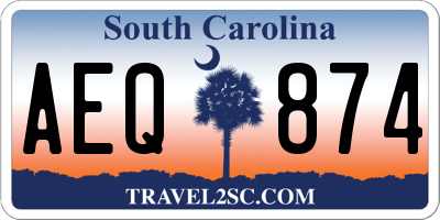 SC license plate AEQ874