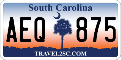 SC license plate AEQ875