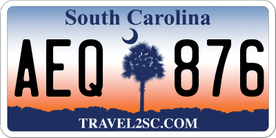 SC license plate AEQ876