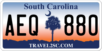 SC license plate AEQ880