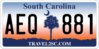 SC license plate AEQ881