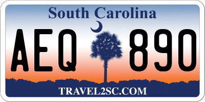 SC license plate AEQ890