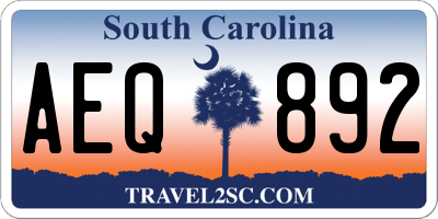 SC license plate AEQ892