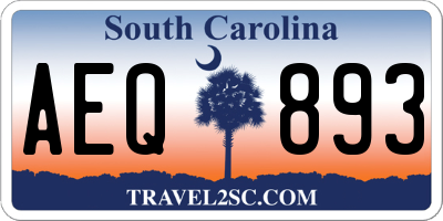 SC license plate AEQ893