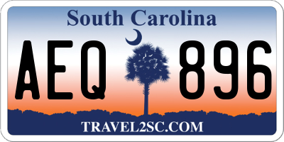 SC license plate AEQ896