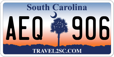 SC license plate AEQ906