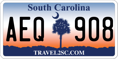 SC license plate AEQ908
