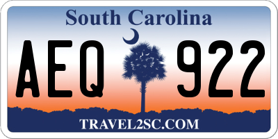 SC license plate AEQ922