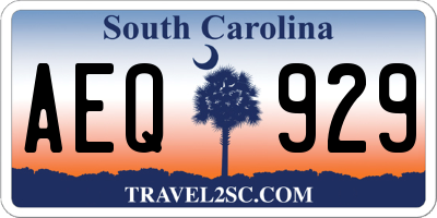 SC license plate AEQ929
