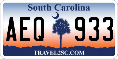 SC license plate AEQ933
