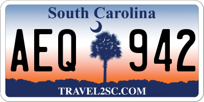 SC license plate AEQ942