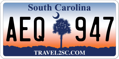 SC license plate AEQ947