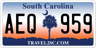 SC license plate AEQ959