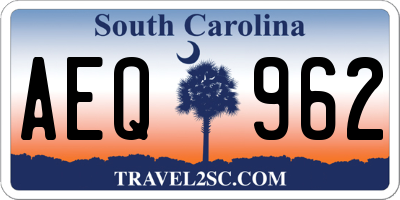 SC license plate AEQ962