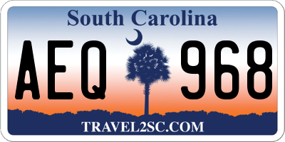 SC license plate AEQ968