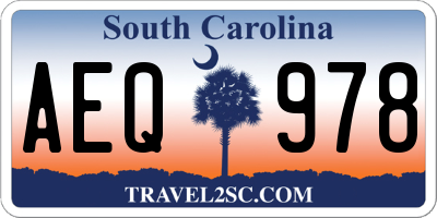 SC license plate AEQ978