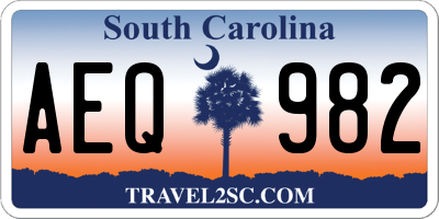 SC license plate AEQ982