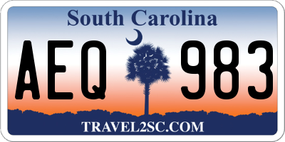 SC license plate AEQ983