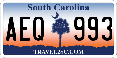 SC license plate AEQ993