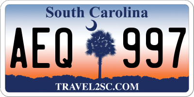 SC license plate AEQ997