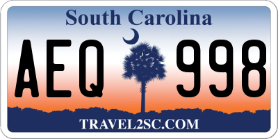 SC license plate AEQ998