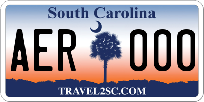 SC license plate AER000