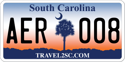 SC license plate AER008