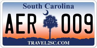 SC license plate AER009