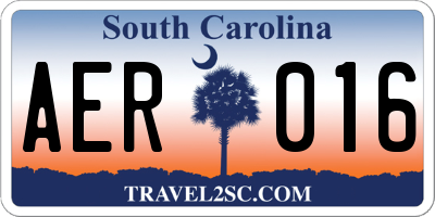 SC license plate AER016