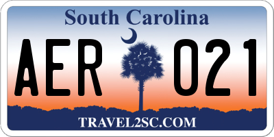 SC license plate AER021