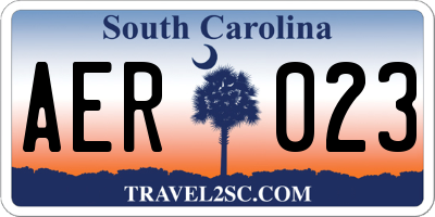 SC license plate AER023