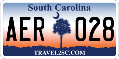 SC license plate AER028