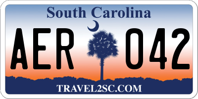 SC license plate AER042