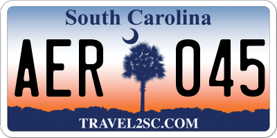 SC license plate AER045