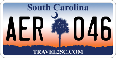 SC license plate AER046