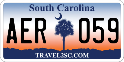 SC license plate AER059