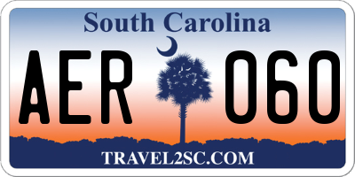 SC license plate AER060