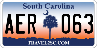 SC license plate AER063