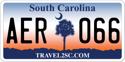 SC license plate AER066