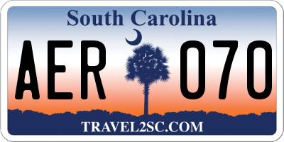 SC license plate AER070