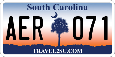 SC license plate AER071