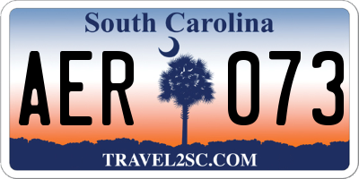 SC license plate AER073