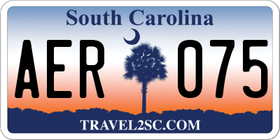 SC license plate AER075