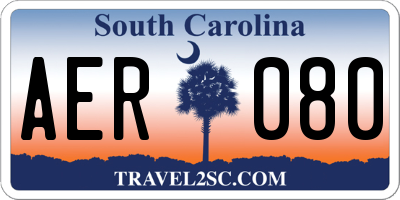 SC license plate AER080