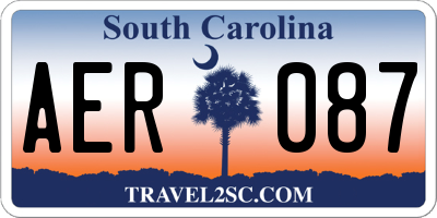 SC license plate AER087