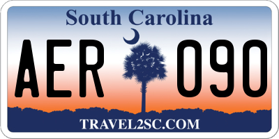 SC license plate AER090