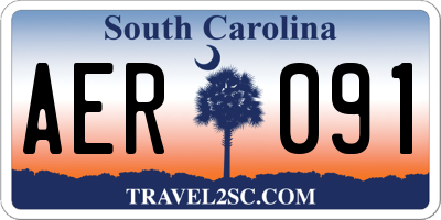 SC license plate AER091
