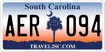 SC license plate AER094