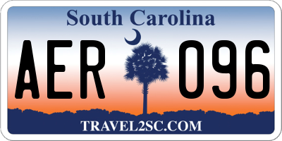 SC license plate AER096