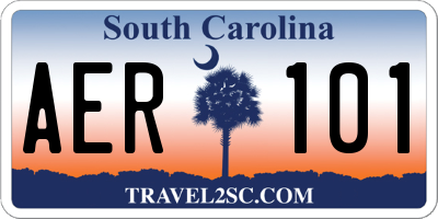 SC license plate AER101